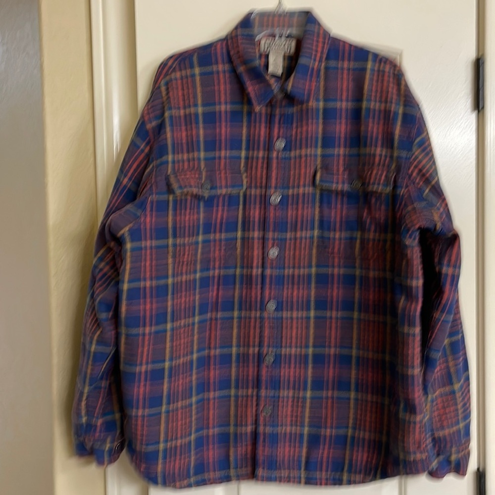 Duluth Trading Company Men’s Fleece Lined Flannel Jacket Shacket Size XL